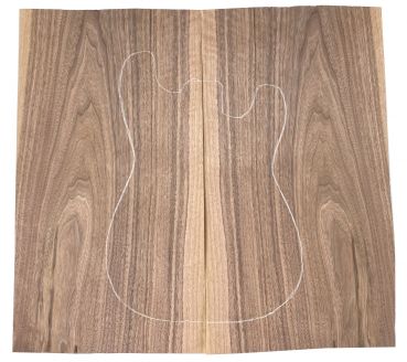 Veneer for Bodies Walnut, with Sapwood, 2-pcs. 560x180x0.6mm